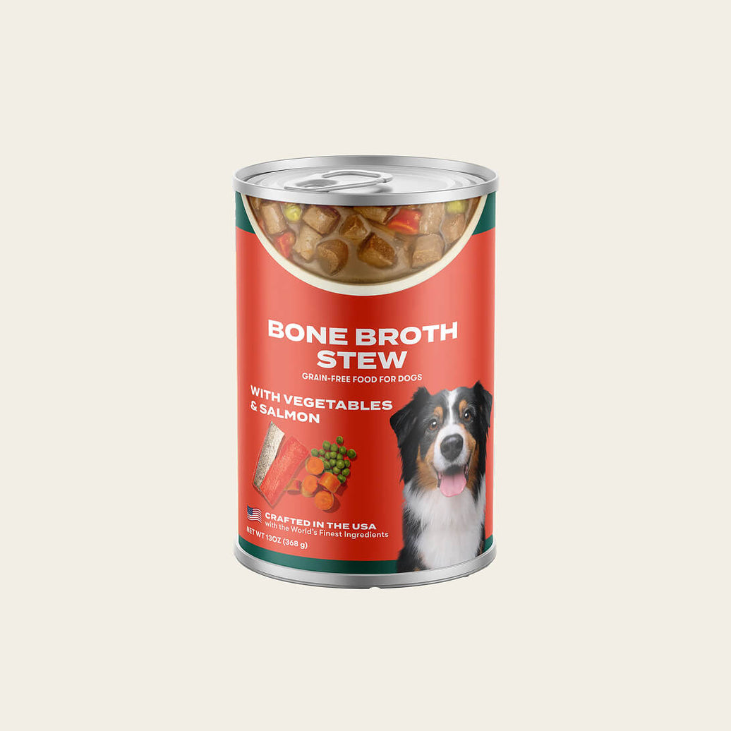 Salmon bone broth stew