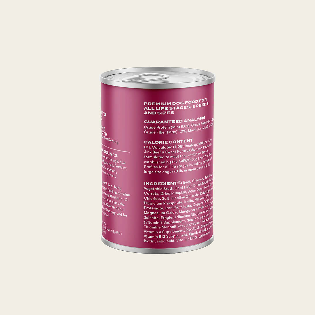 Gran-free beef pate wet dog food
